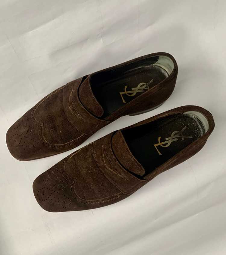 Ysl Pour Homme YSL brown suede slip on loafers - image 3