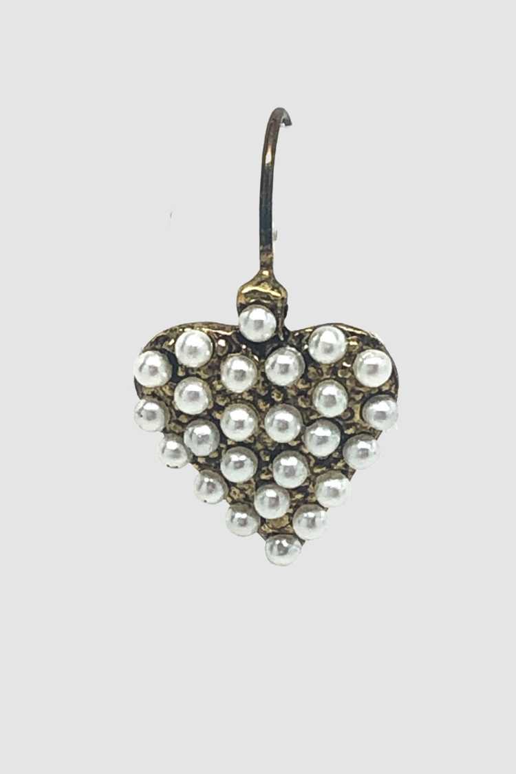 Vintage Pearl Heart Shape Earrings - image 2