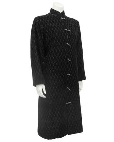 Yves Saint Laurent Black Quilted Velvet Coat