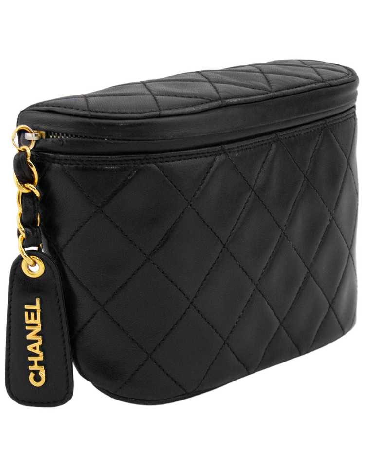 Chanel Black Quilted Waist Bag - image 1
