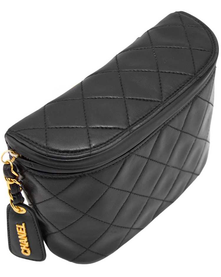 Chanel Black Quilted Waist Bag - image 2