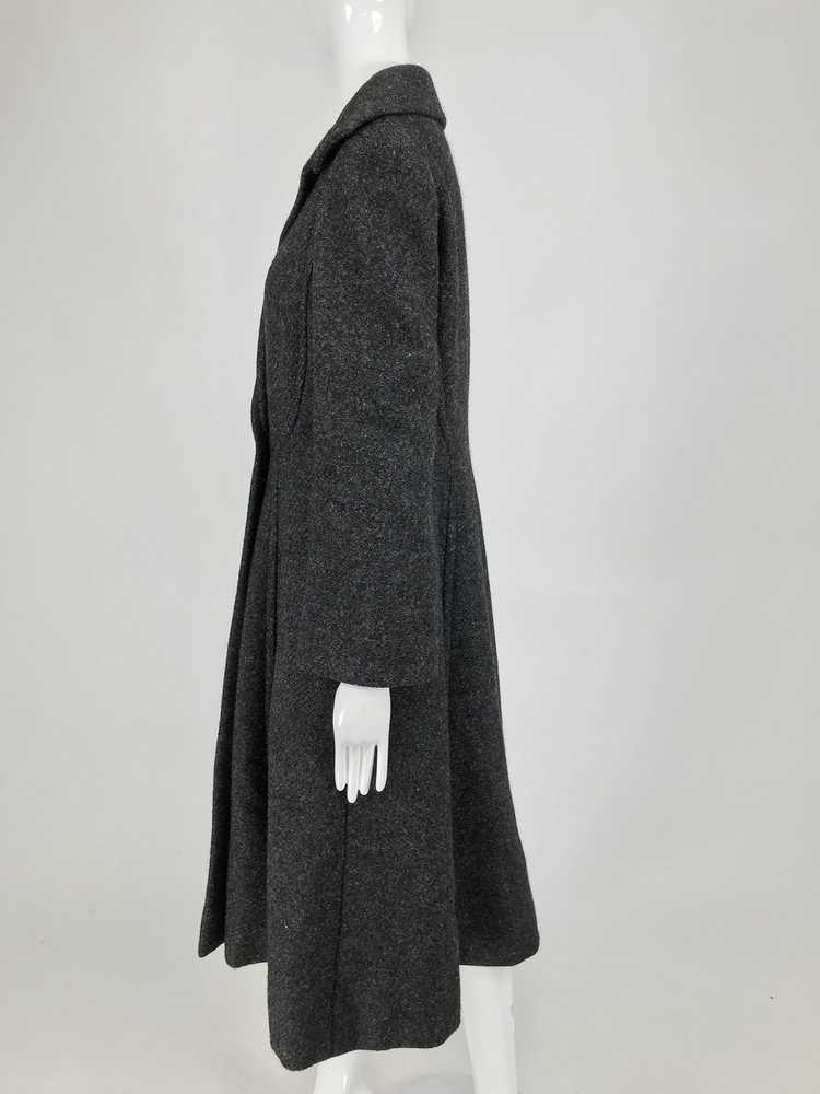 Pauline Trigere Grey Flecked Wool Princess Coat 1… - image 10