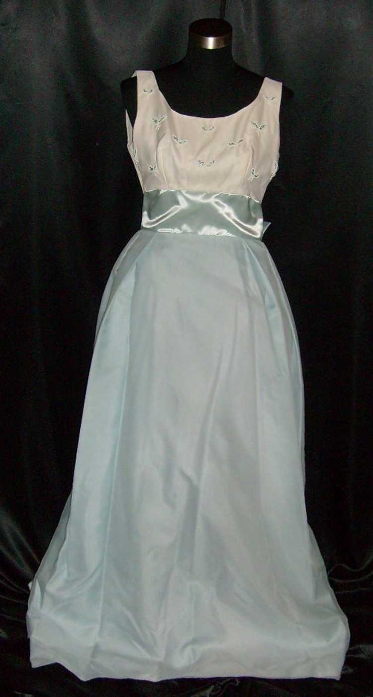 60s Fancy Blue Vtg Prom/Party Gown 34 - image 1