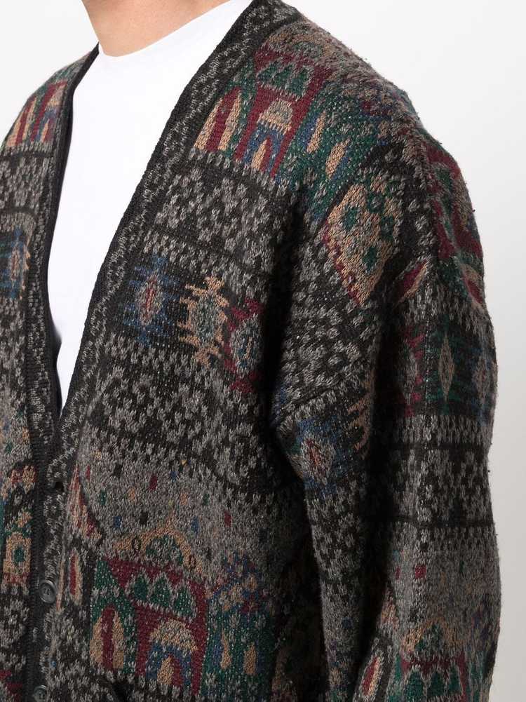 Missoni Pre-Owned 1980s intarsia knit V-neck card… - image 5