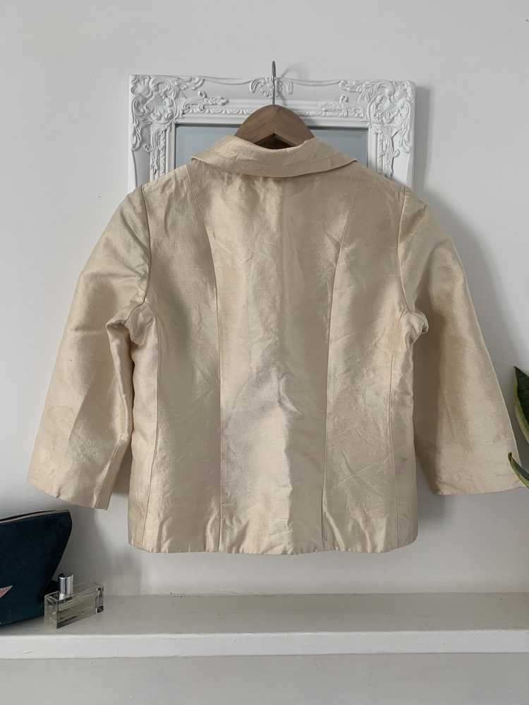 Vintage Silk Blazer Jacket - Silk Chiffon Lined -… - image 3