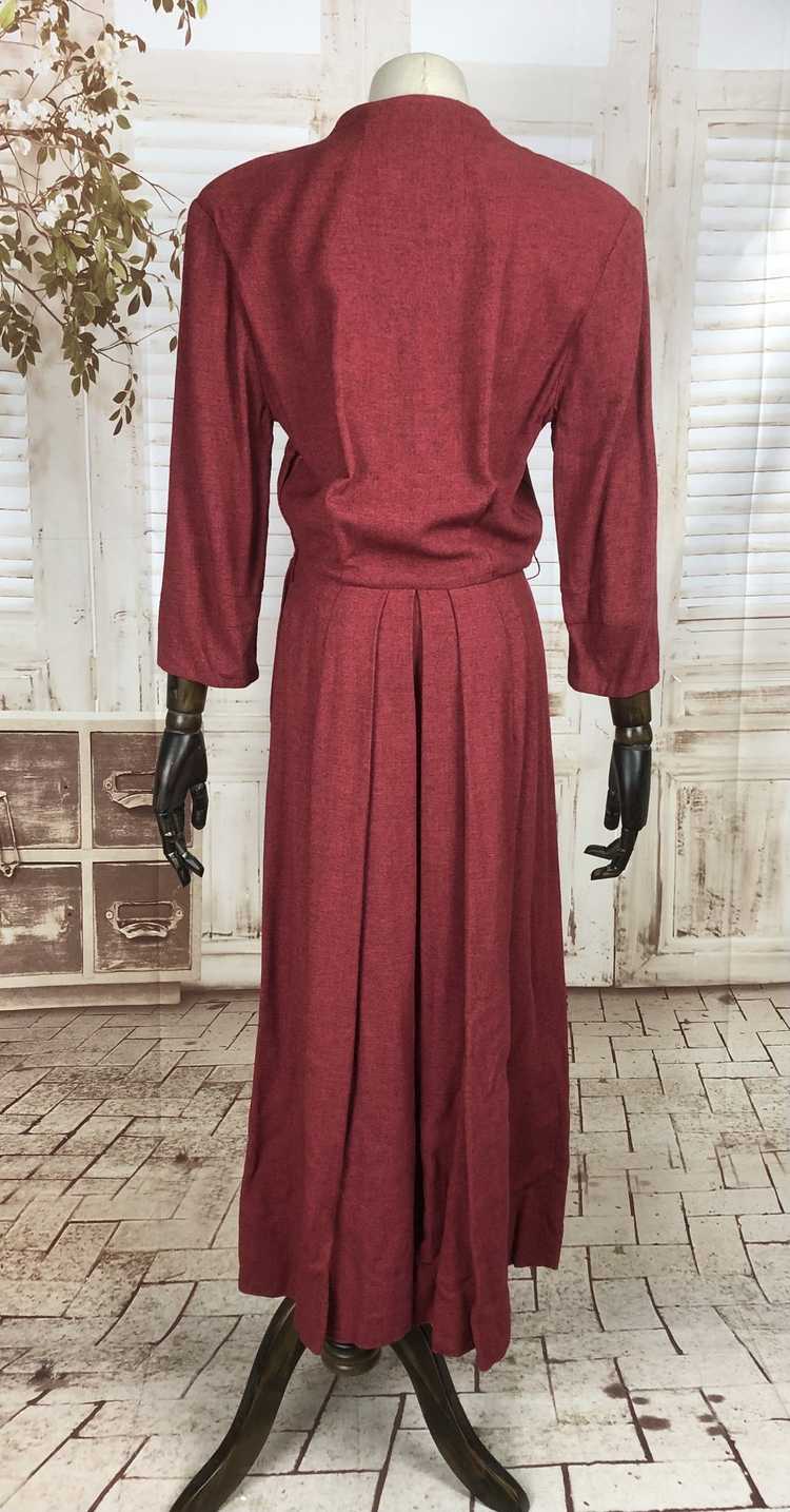 Original Late 1940s 40s Vintage Red Casual Dress - image 5