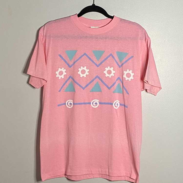 Vintage 90s Aztec Print Tee L - image 2