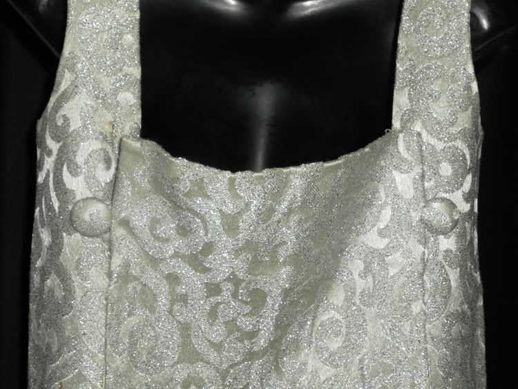 Bold & Sparkly Vintage 1960's 2 Piece Silver Lame… - image 7