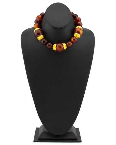 Kenneth Jay Lane Faux Amber Oversized Bead Necklac