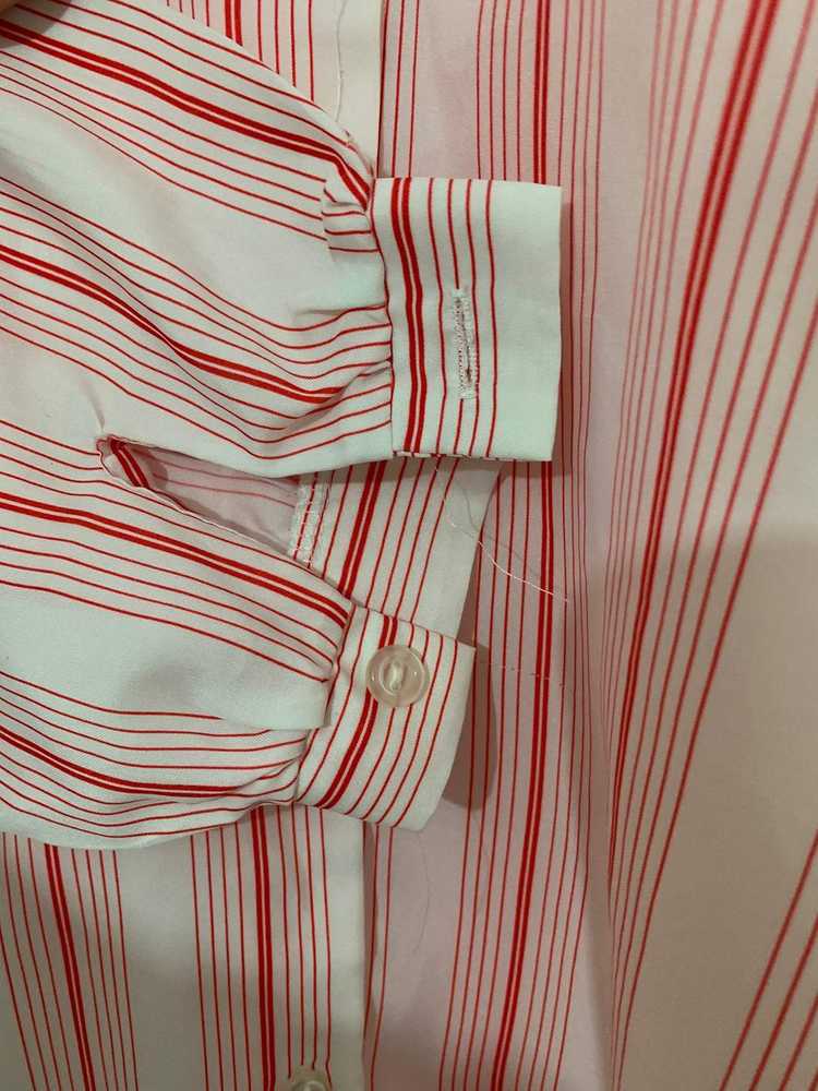 Vintage red Blouse Shirt red and white stripe pat… - image 4