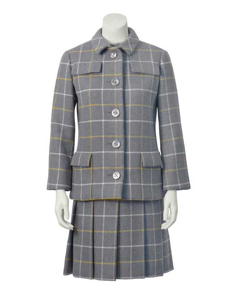 Grey Windowpane Dress and Jacket Set - image 2
