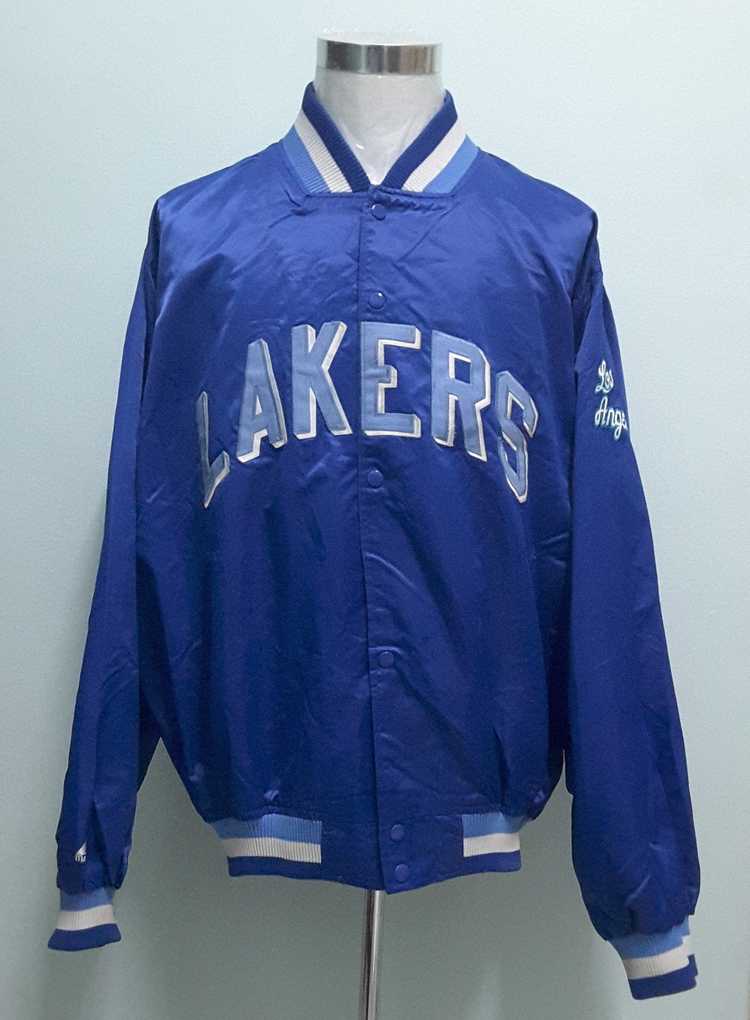 LOS ANGELES LAKERS Vintage 90's NBA Majestic BIGMAN Black Coach Jacket  Size 3XL