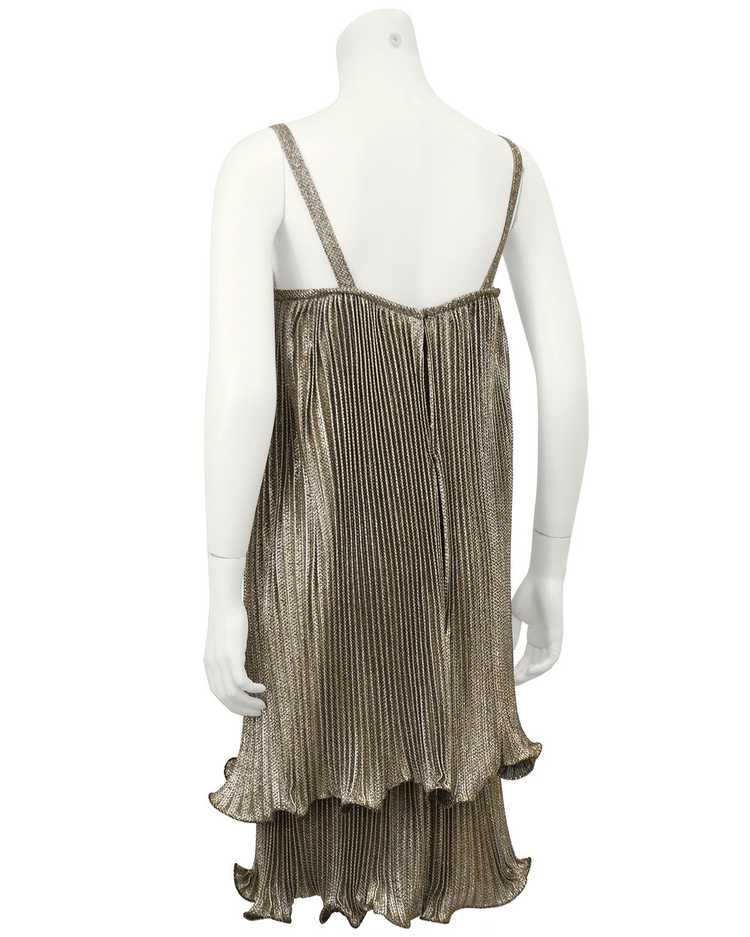 Gold Pleated Flapper Style Cocktail dress - image 2