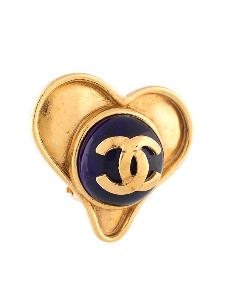 CHANEL Pre-Owned 1995 CC heart earrings - Gold - image 3
