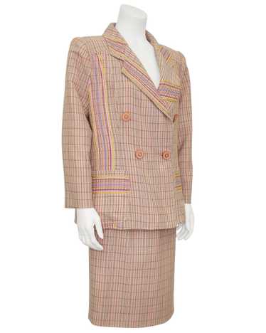 Christian Lacroix Peach Striped Skirt Suit