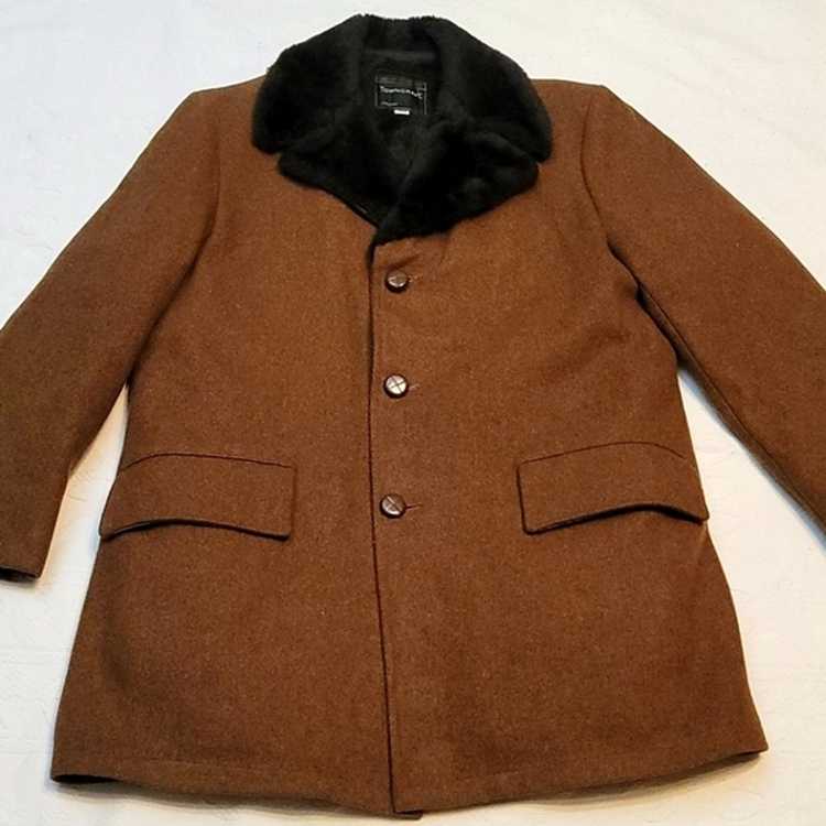 Towncraft Vintage Towncraft Wool coat long faux f… - image 1