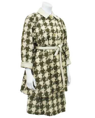 Bonnie Cashin Cream and Green Houndstooth Coat and