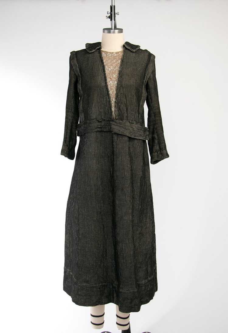 Antique 1910's Black Knit Textured Dress - image 4