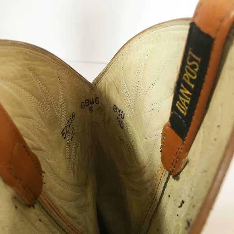 Vintage Dan Post Lizard Tan Cowboy Boots - image 6