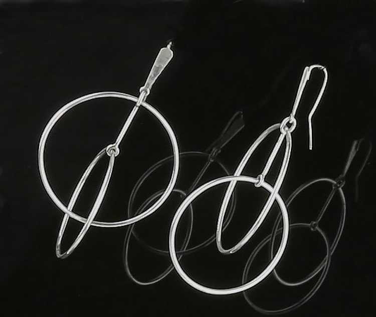 Art Smith Modernist Silver Kinetic Earrings - 1950 - image 3