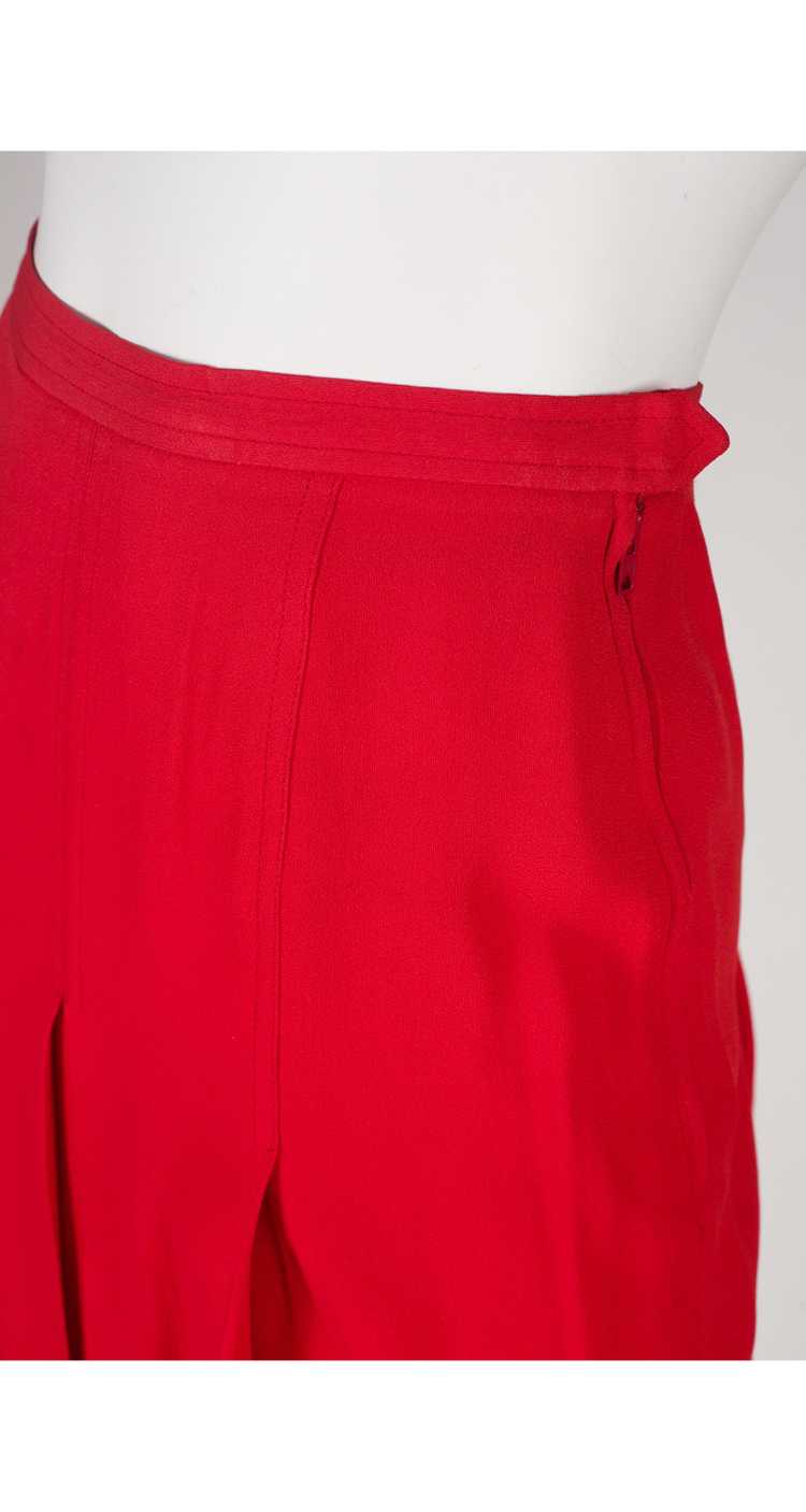 Yves Saint Laurent 1970s Blood Orange Crepe Pleat… - image 3