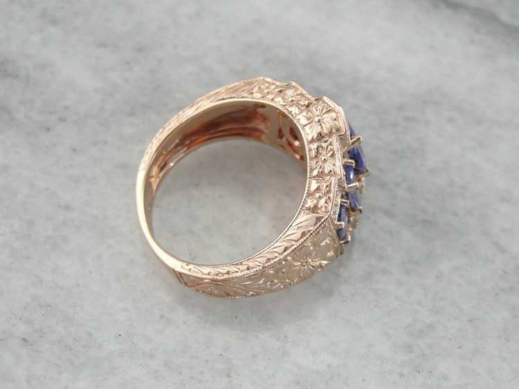 Vintage Inspired Tanzanite and Diamond Ring Craft… - image 3