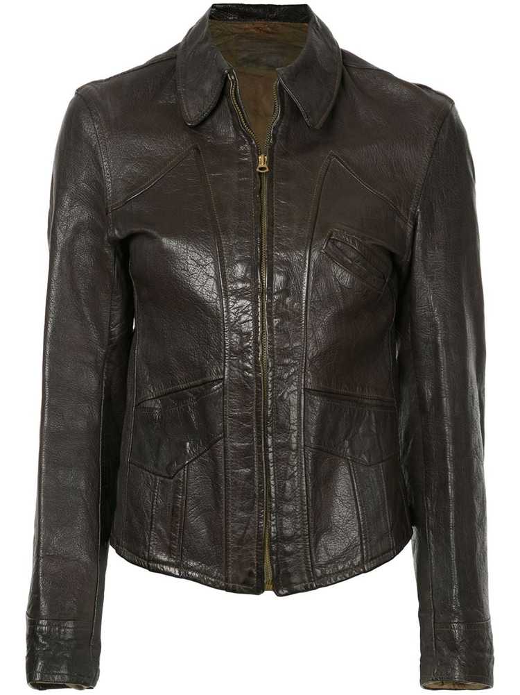 Fake Alpha Vintage 1940s Good Design leather jack… - image 1