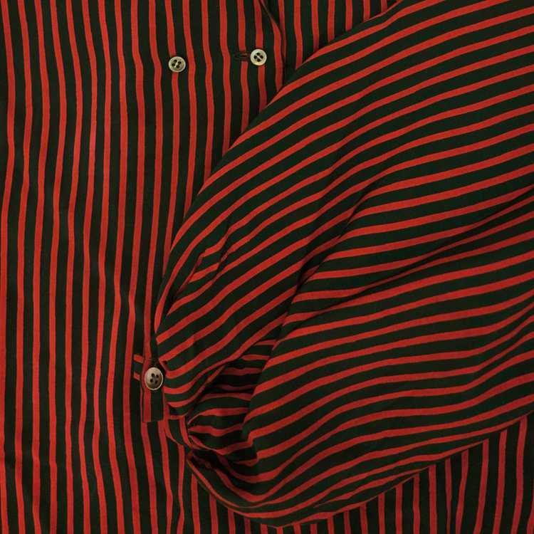1960s Geoffrey Beene green and red striped blouse - image 5