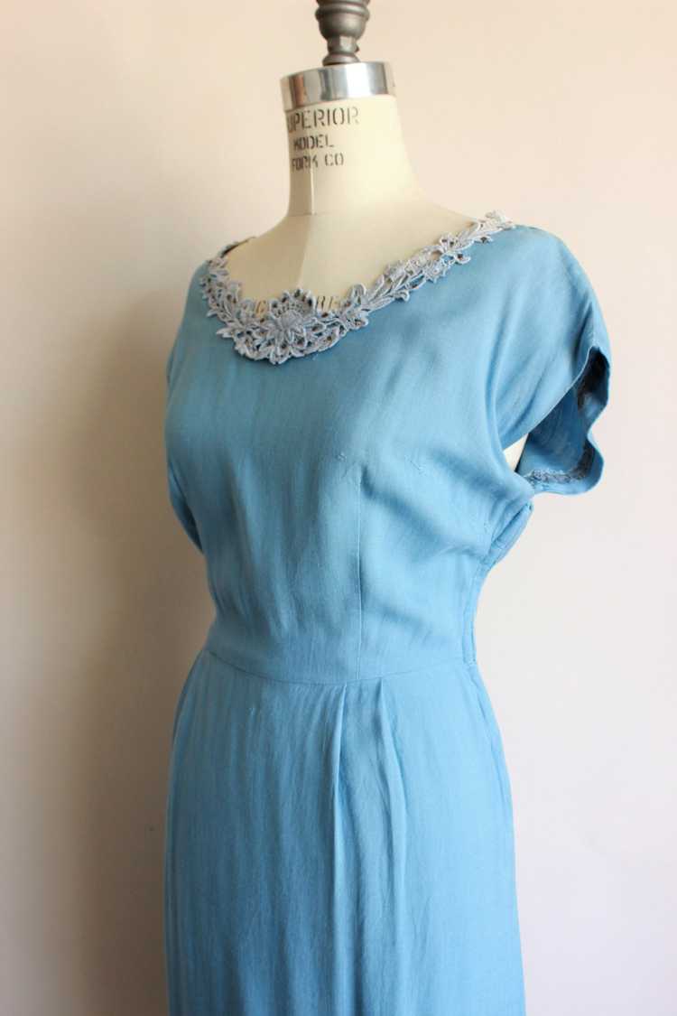 Vintage 1950s Blue Dress by Gloria Swanson of For… - image 7