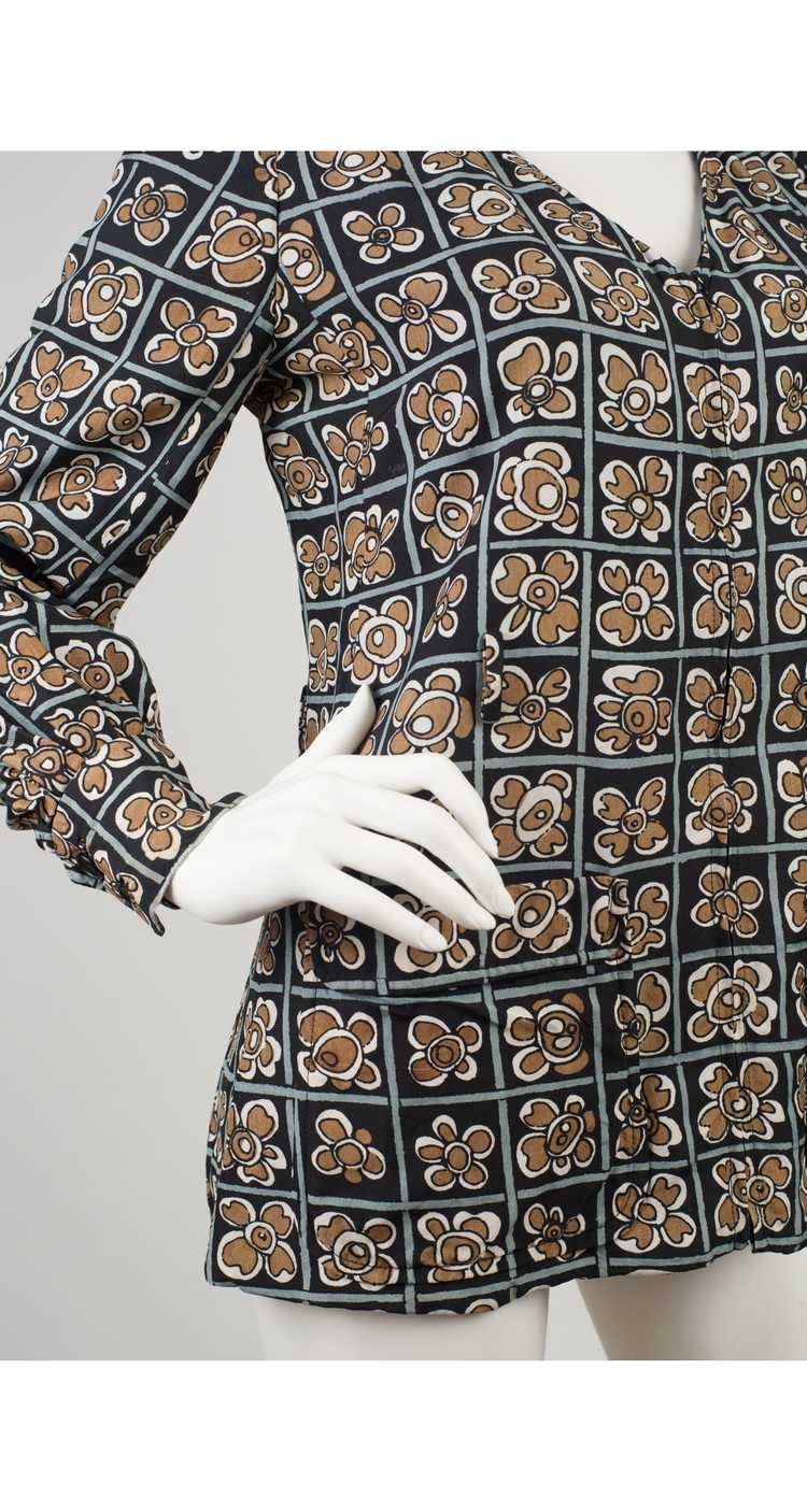 Emanuel Ungaro c. 1971 Floral Pop Art Silk Blouse - image 3