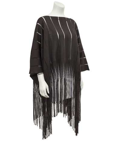 Yves Saint Laurent Brown Knit Poncho - image 1