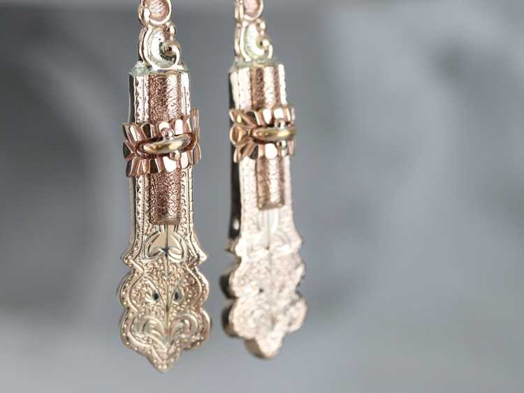 Victorian Gold Drop Earrings - image 5
