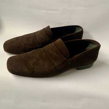 Ysl Pour Homme YSL brown suede slip on loafers - image 1