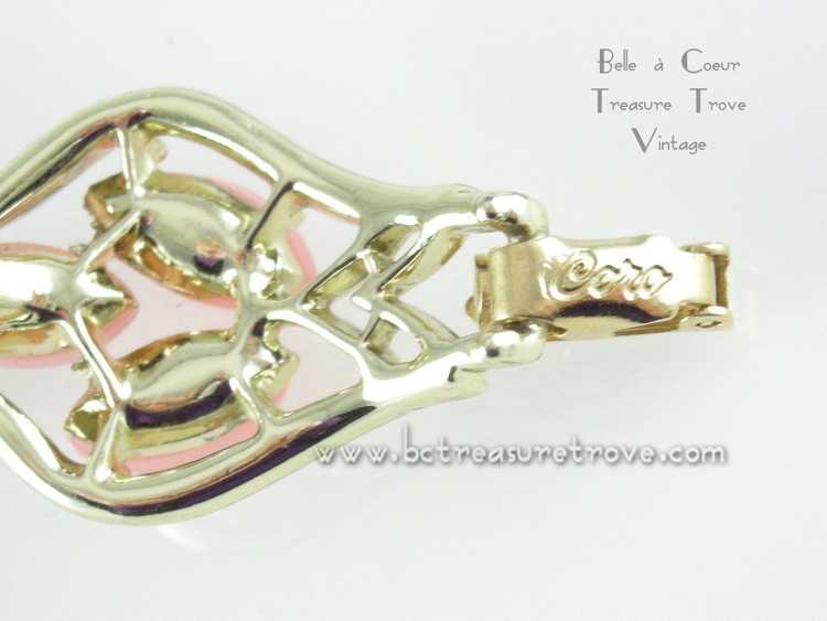 Coro Pink Moonglow Lucite Bracelet Vintage - image 4