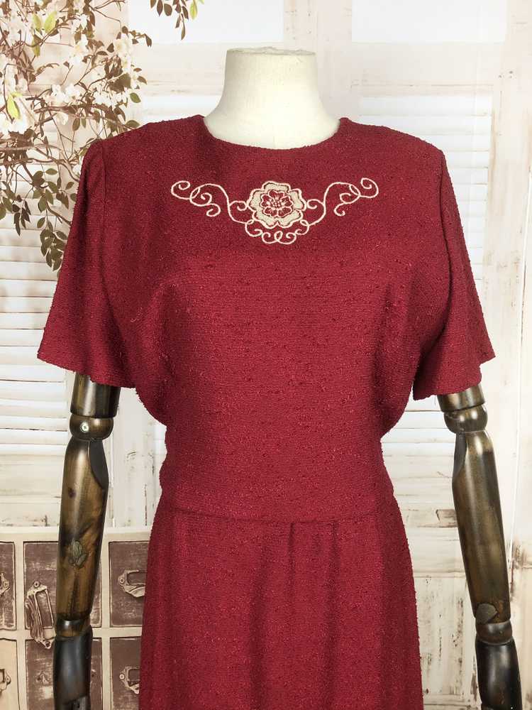 Original Early 1950s 50s Volup Vintage Red Knit D… - image 6