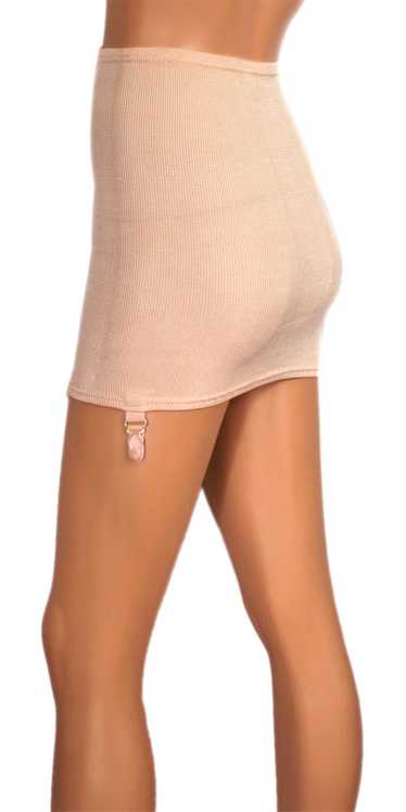 RARE Vintage 1940s Venus Twinette Peach Corset Girdle Skirt Open Bottom  Garters