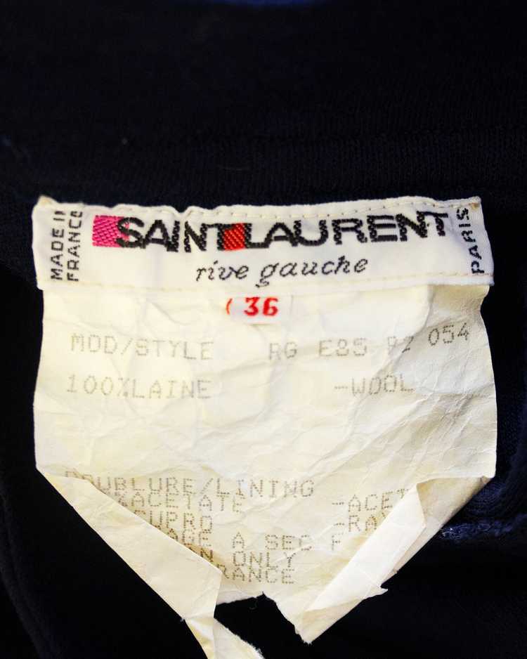Yves Saint Laurent Navy Wool Day Dress - image 5