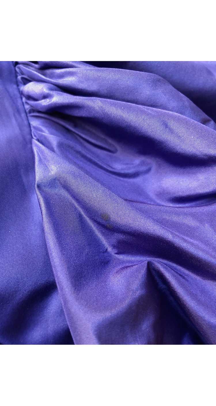 Gina Fratini 1980s Purple Silk Taffeta Juliet Sle… - image 7
