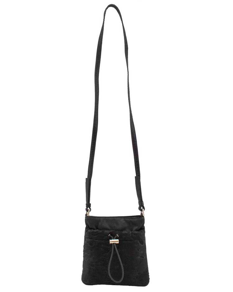 Prada Black Satin and Pony Hair Mini Crossbody Bag Gem
