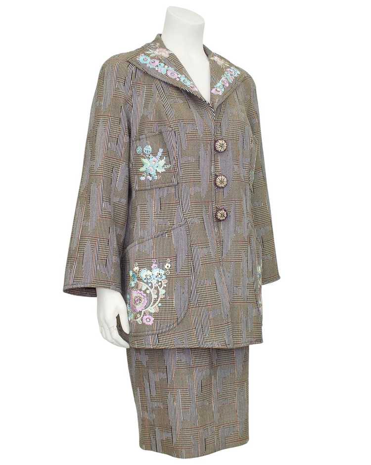 Christian Lacroix Brown and Grey Tweed Suit With … - image 1