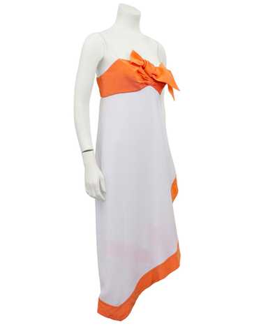 Thierry Mugler Orange and White Empire Waist Cockt
