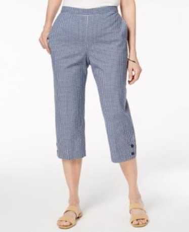 Alfred Dunner Size 12 Gray Capri Pants - Cotton Blend - Pockets Waist=30  EUC