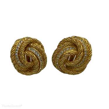 Vintage 1980s Christian Dior Knot Earrings - image 1