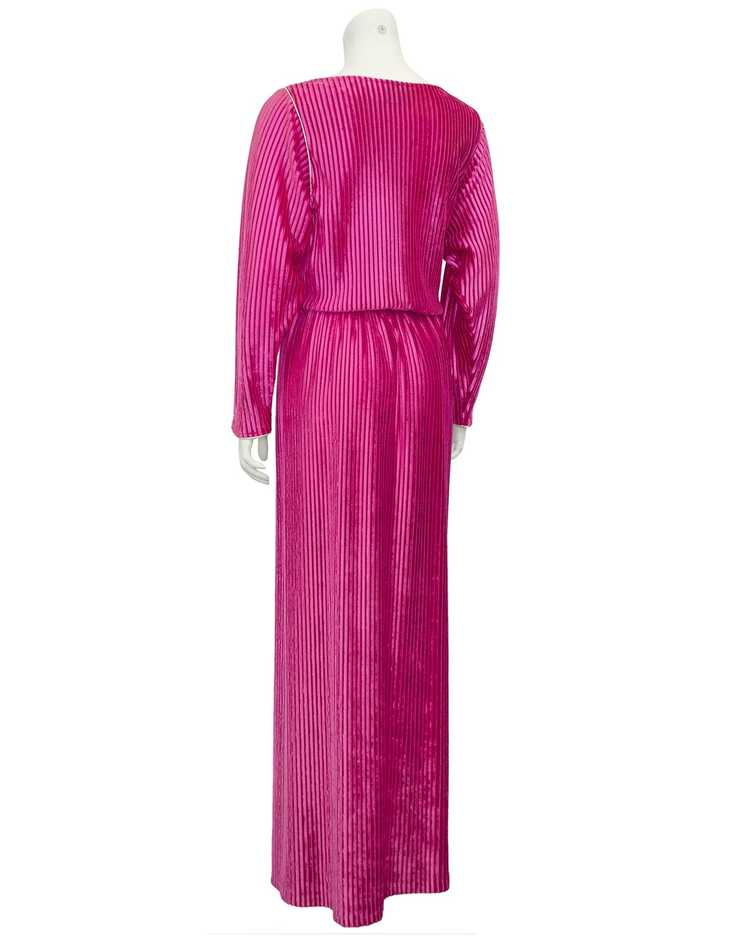 Pink Velour Hostess Gown - image 3