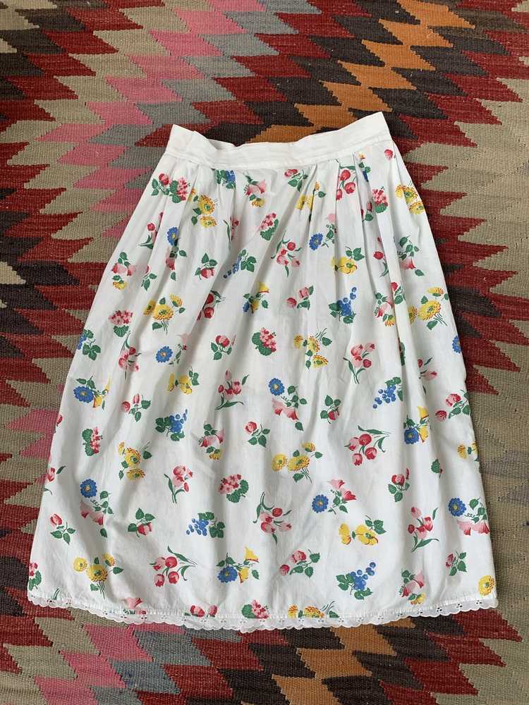 1940s Floral Cotton Skirt - image 8