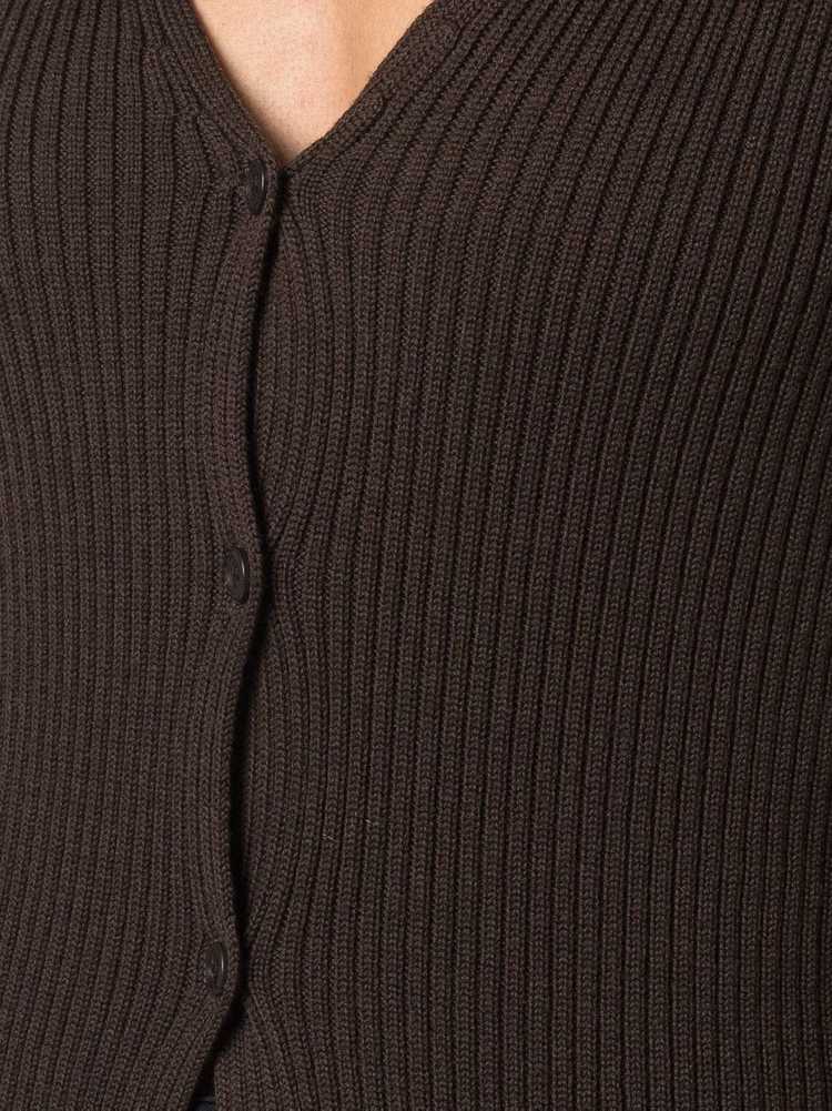 Prada Pre-Owned 1990s V-neck ribbed cardigan - Br… - image 5