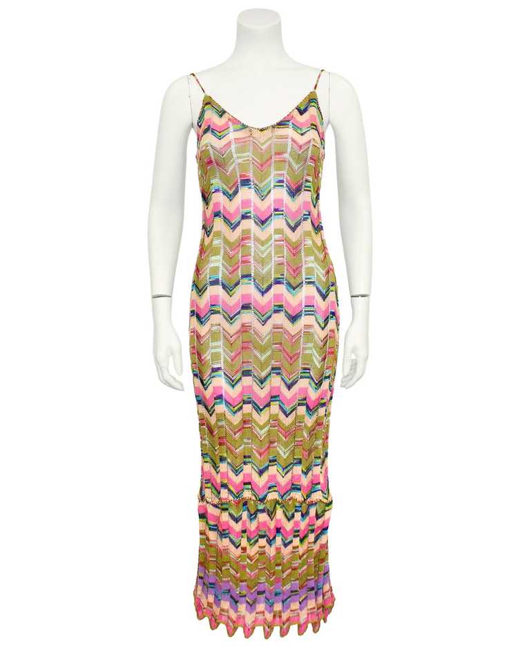 Missoni Multi Colour Knit Chevron Dress and Long … - image 5
