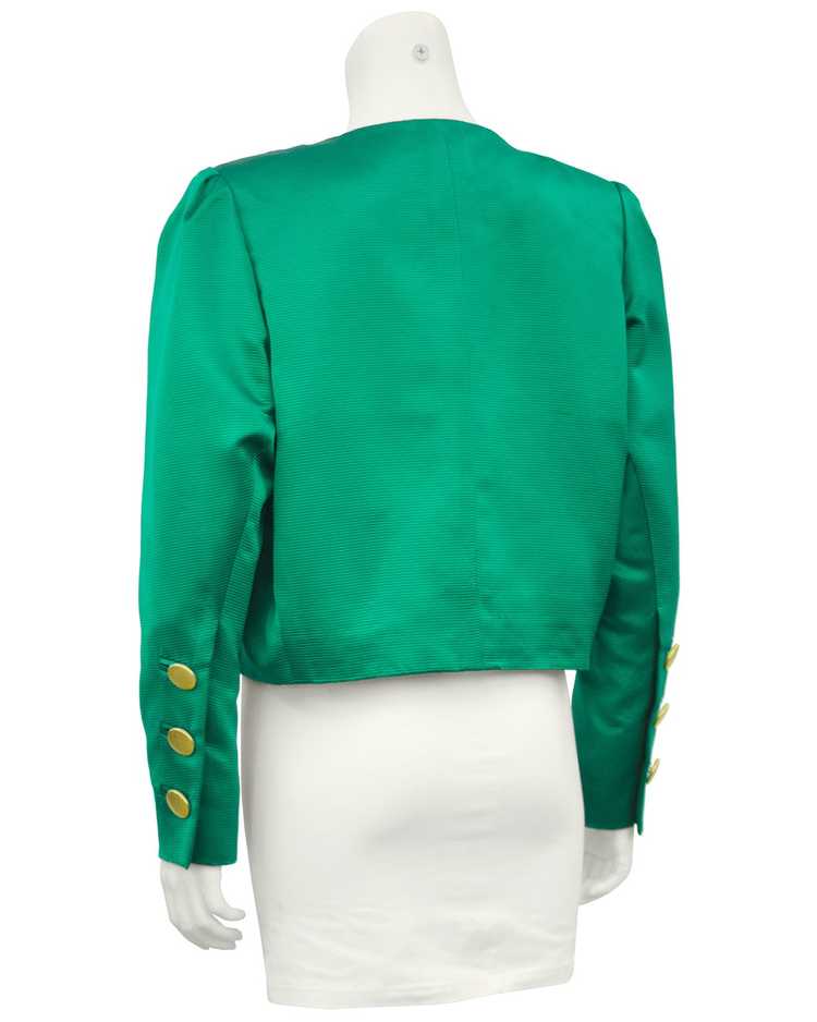 Yves Saint Laurent Green Silk Jacket - image 2