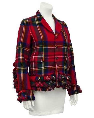 Comme Des Garcons Red Tartan Wool Jacket, Autumn … - image 1