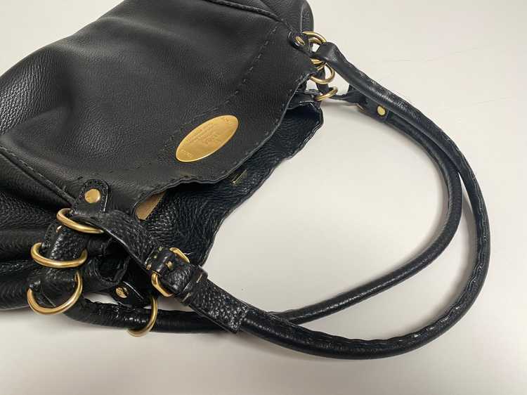 Fendi FENDI black selleria leather bag - image 7